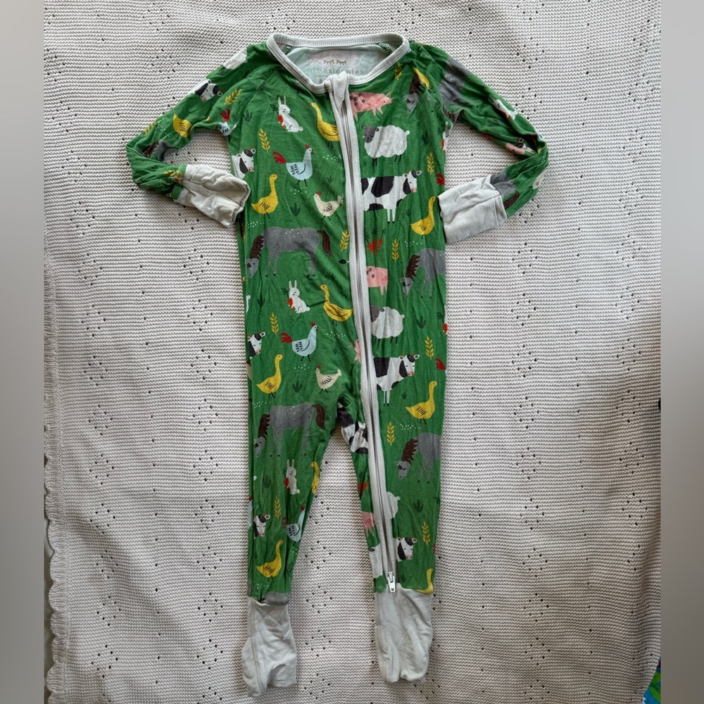 Little Sleepies Farm Print Zippy